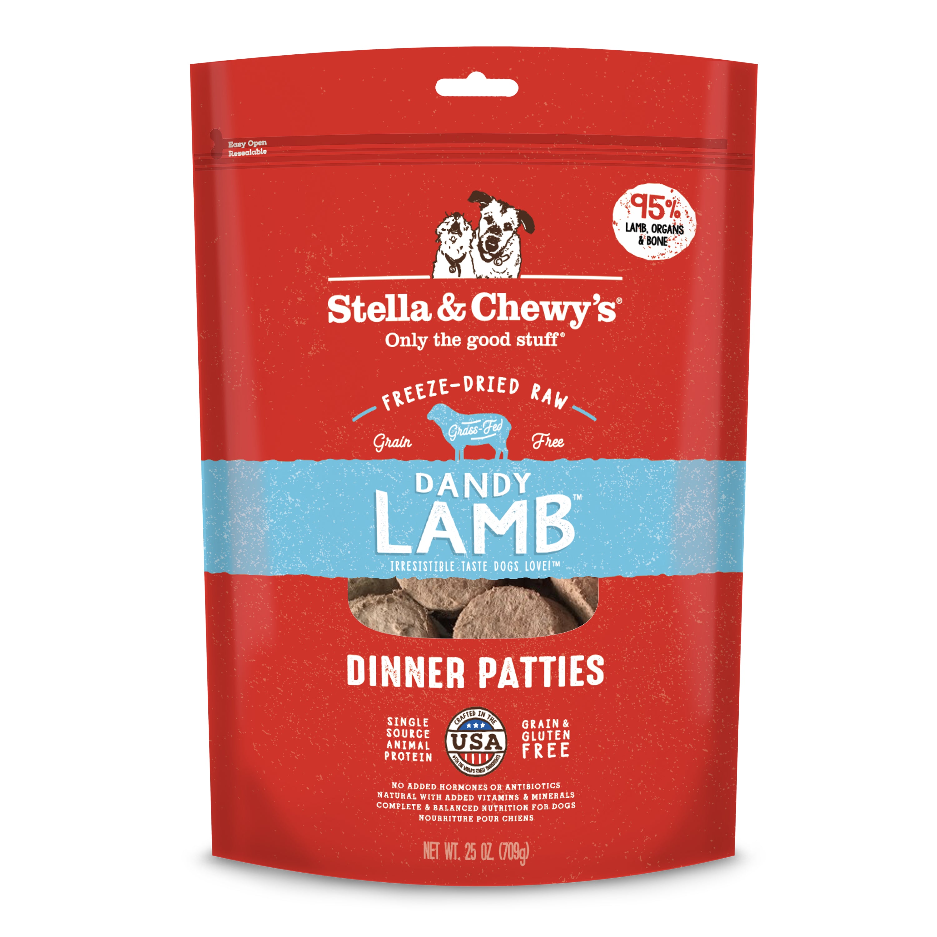 Stella & Chewy's Dandy Lamb Dinner Patties Freeze-Dried Raw Dog Food 25oz