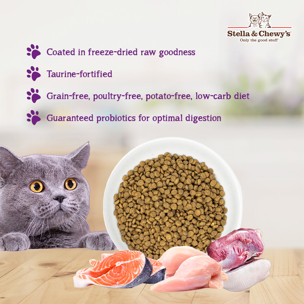 Stella & Chewy's Freeze Dried Raw Coated Kibbles for Cats 5 Recipes - 2 sizes