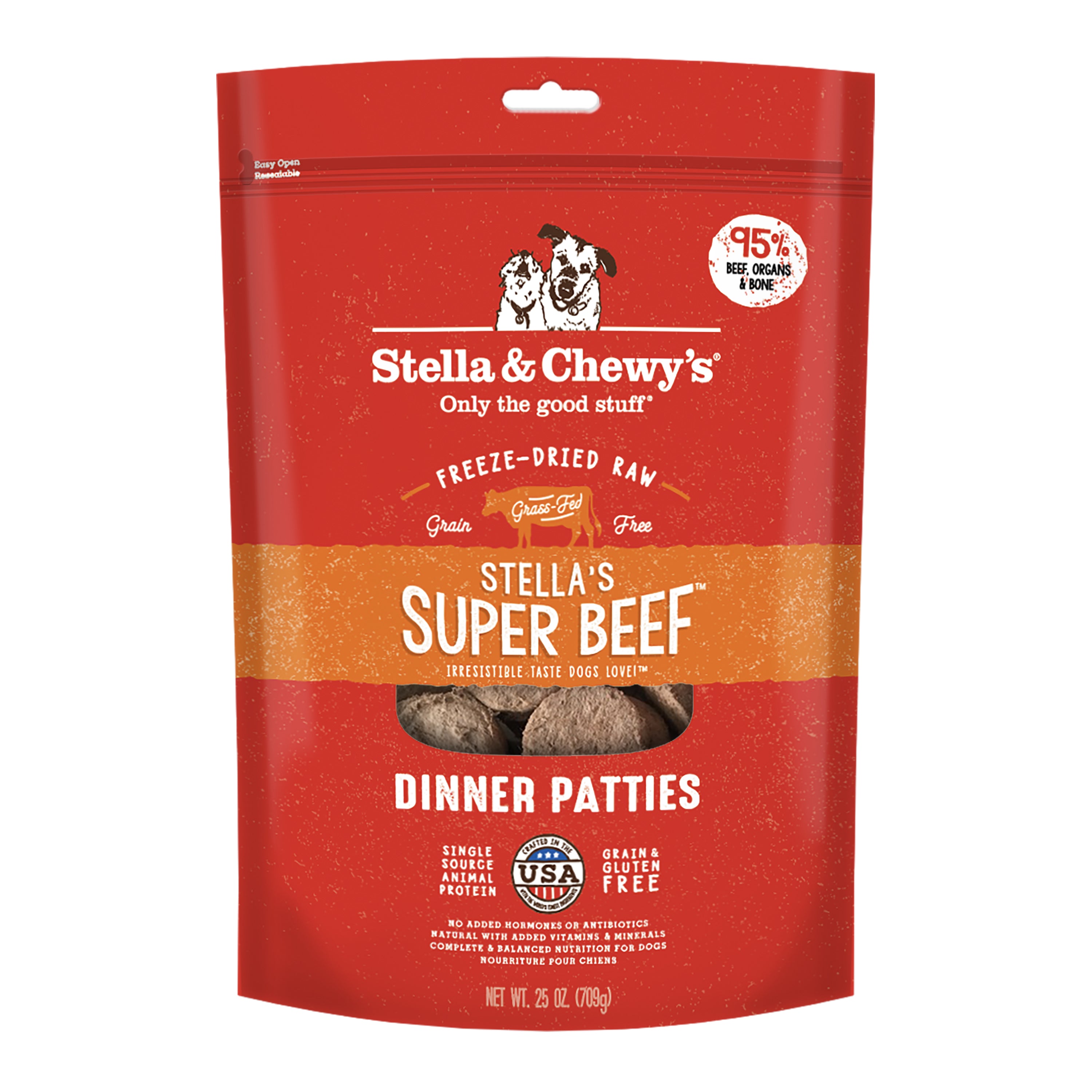 Stella & Chewy's Super Beef Dinner Patties Freeze Dried Dog Food 25oz