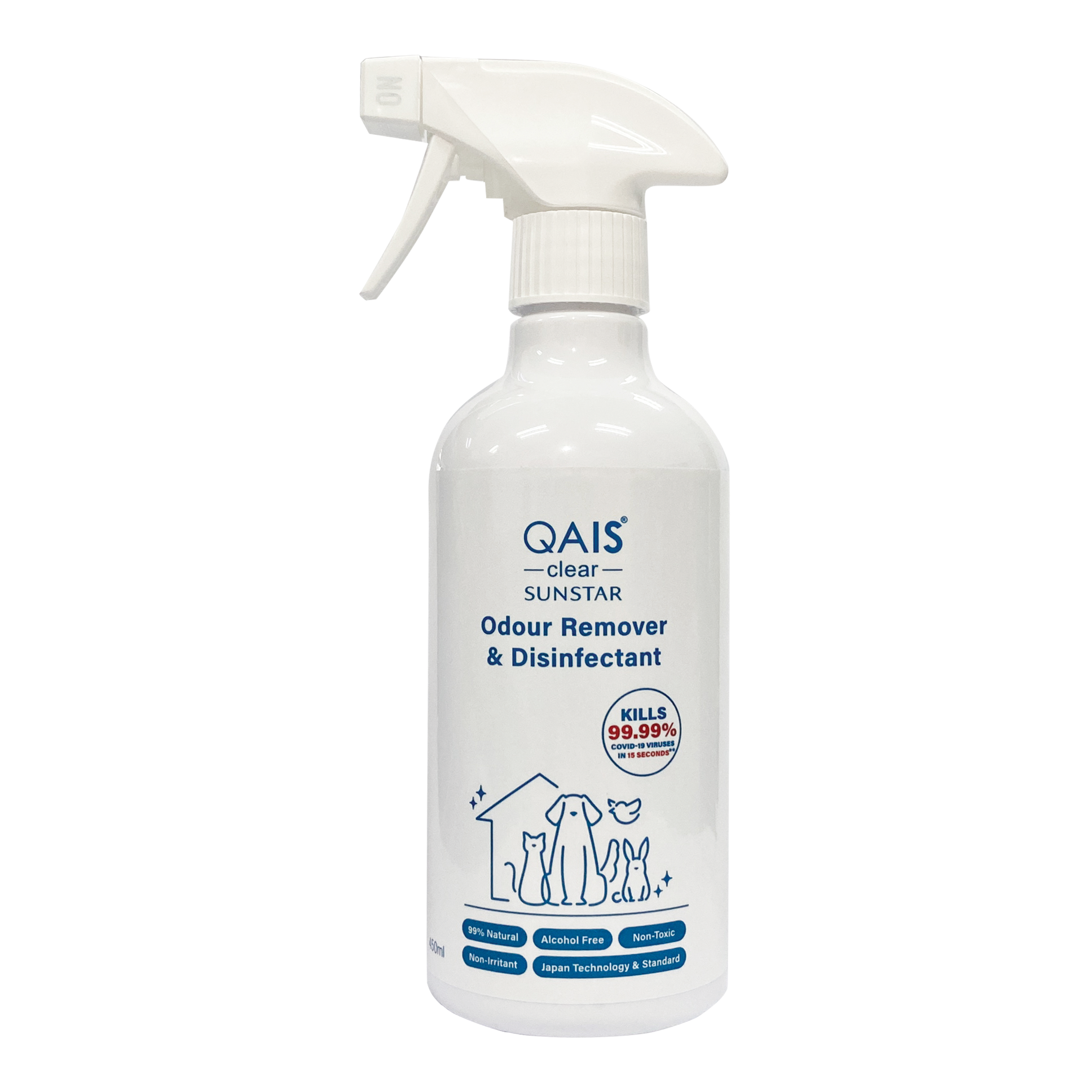 Sunstar QAIS Clear Odour Remover & Disinfectant 450ml