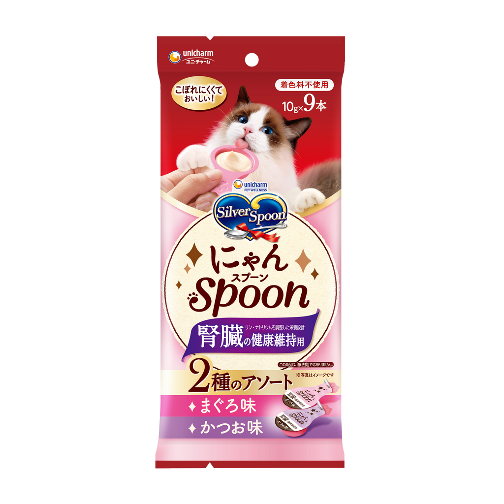 Unicharm Silver Spoon Kidney Care Tuna & Bonito Wet Cat Treat 9pcs/pack