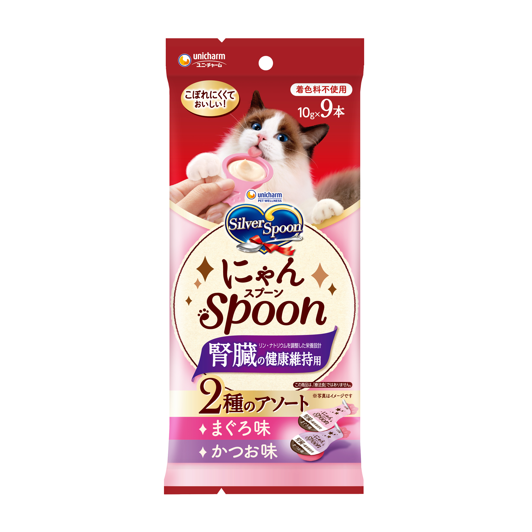 Unicharm Silver Spoon Kidney Care Tuna & Bonito Wet Cat Treat 9pcs/pack