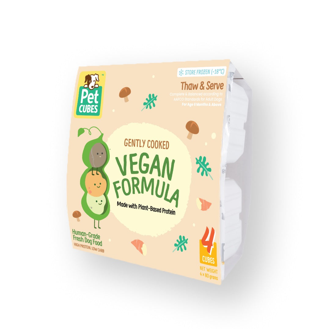 Pet Cubes Vegan Formula for dogs with 4 cubes in 1 tray