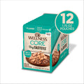 Bundle of 12 Wellness CORE Tiny Tasters Flaked Tuna Salmon Natural Grain-Free Wet Cat Food 50g
