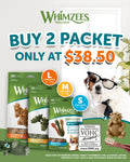 Bundle Deal: Value Bag Whimzees Dental Chew Natural Grain-Free Dental Dog Treats - Toothbrush, Stix, Alligator, Hedgehog, Antler, Soft