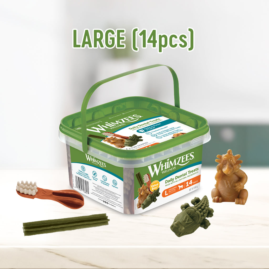 Whimzees Variety Value Box Large Dental Treats for Dogs 14pcs