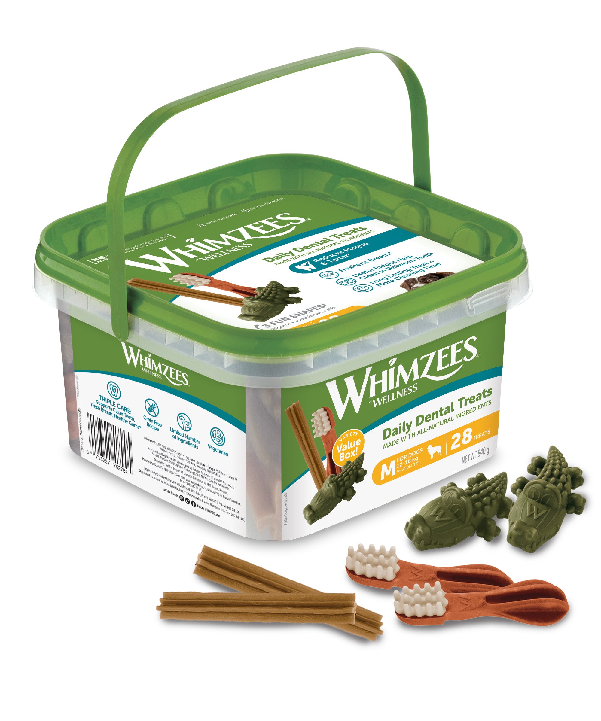 Whimzees Variety Value Box Medium Dental Treats for Dogs 28pcs